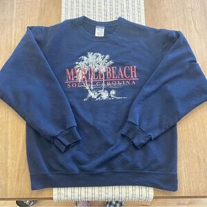 Myrtle Beach South Carolina women’s size large Jerzees crewneck navy blue